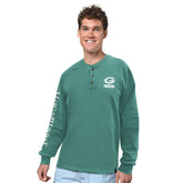 Green Bay Packers Margaritaville Five O'Clock Henley Long Sleeve T-Shirt - Green online