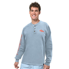 Denver Broncos Margaritaville Five O'Clock Henley Long Sleeve T-Shirt - Light Blue outlet