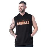 Cincinnati Bengals MSX by Michael Strahan Tri-Blend Rebound Sleeveless Hoodie - Black sale