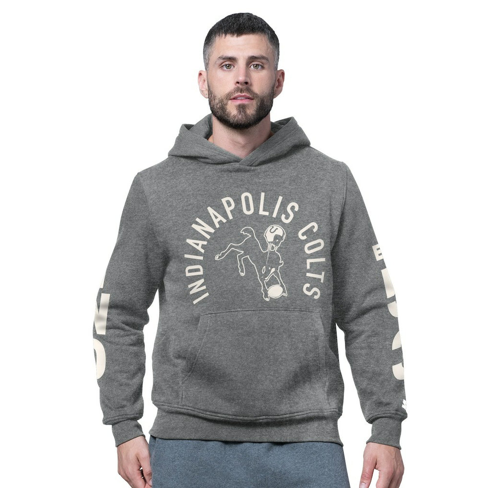 Indianapolis Colts Starter Handoff Vintage Logo Fleece Hoodie Sweatshirt - Charcoal discount