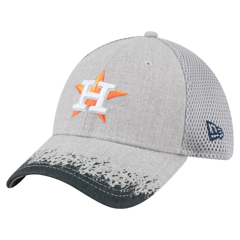 Houston Astros Visor Paint Splatter 39THIRTY Flex Hat Gray