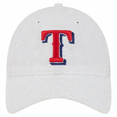 Texas Rangers Women's Floral Mesh 9TWENTY Adjustable Hat White