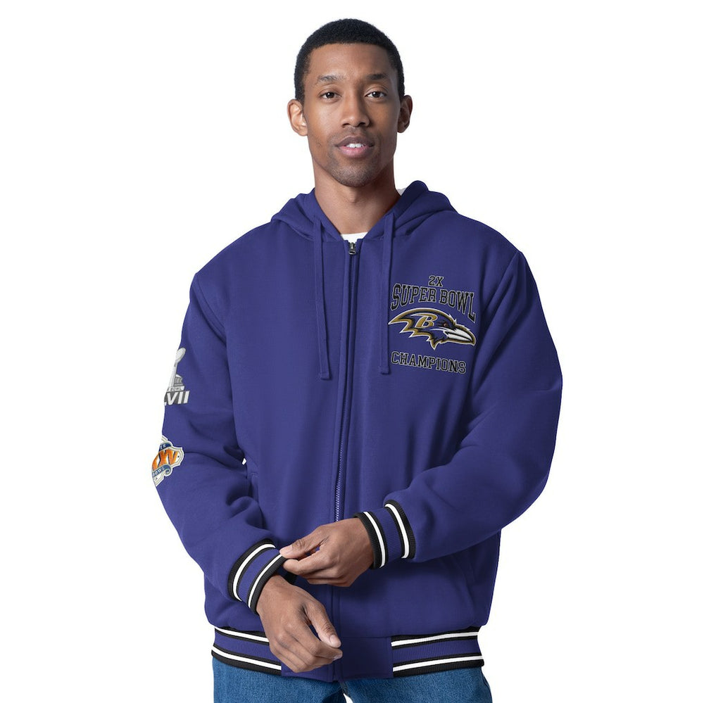 Baltimore Ravens G-III Sports by Carl Banks Power Forward Commemorative Full-Zip Hooded Jacket - Purple sale