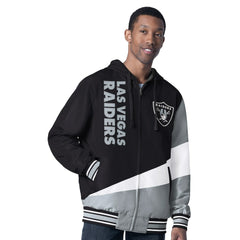Las Vegas Raiders G-III Sports by Carl Banks Dual Threat Reversable Full-Zip Hooded Jacket - Black/Charcoal discount