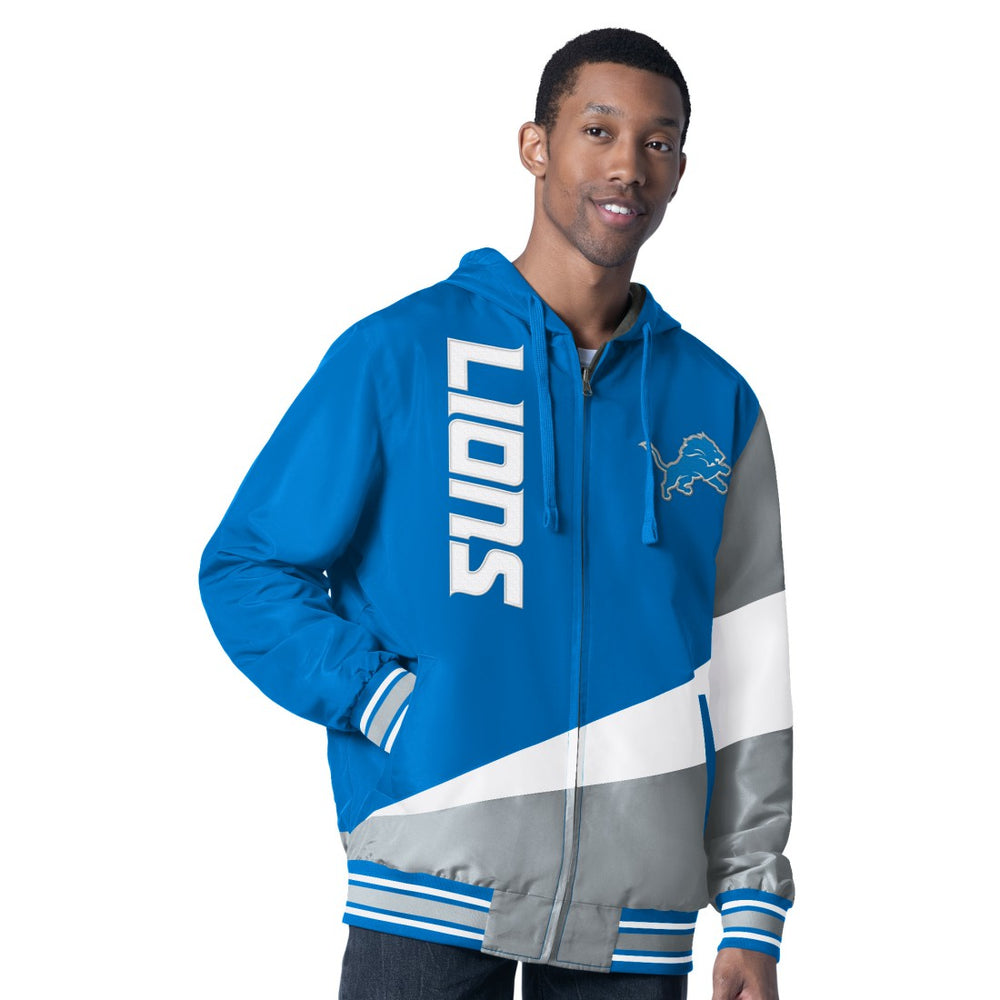 Detroit Lions G-III Sports by Carl Banks Dual Threat Reversable Full-Zip Hooded Jacket - Blue/Charcoal online