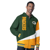 Green Bay Packers G-III Sports by Carl Banks Dual Threat Reversable Full-Zip Hooded Jacket - Green/Charcoal cheap