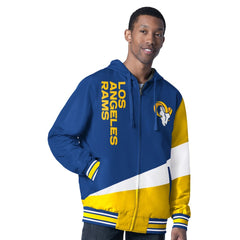 Los Angeles Rams G-III Sports by Carl Banks Dual Threat Reversable Full-Zip Hooded Jacket - Royal/Charcoal online