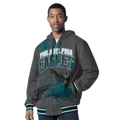 Philadelphia Eagles G-III Sports by Carl Banks Dual Threat Reversable Full-Zip Hooded Jacket - Midnight Green/Charcoal on sale