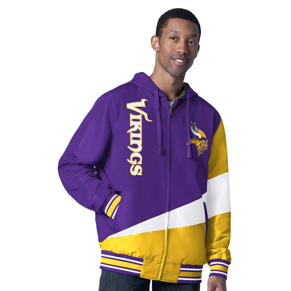 Minnesota Vikings G-III Sports by Carl Banks Dual Threat Reversable Full-Zip Hooded Jacket - Purple/Charcoal on sale