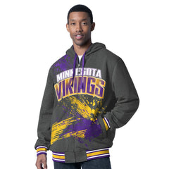 Minnesota Vikings G-III Sports by Carl Banks Dual Threat Reversable Full-Zip Hooded Jacket - Purple/Charcoal on sale