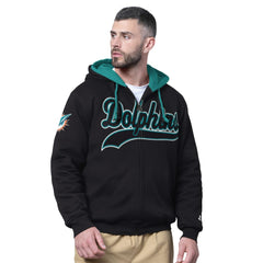 Miami Dolphins Starter Big Shot Full-Zip Double Hoodie - Black on sale