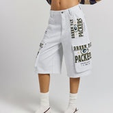 Green Bay Packers Off Season x NFL Women's Fleece Cargo Shorts - Heather Gray on sale