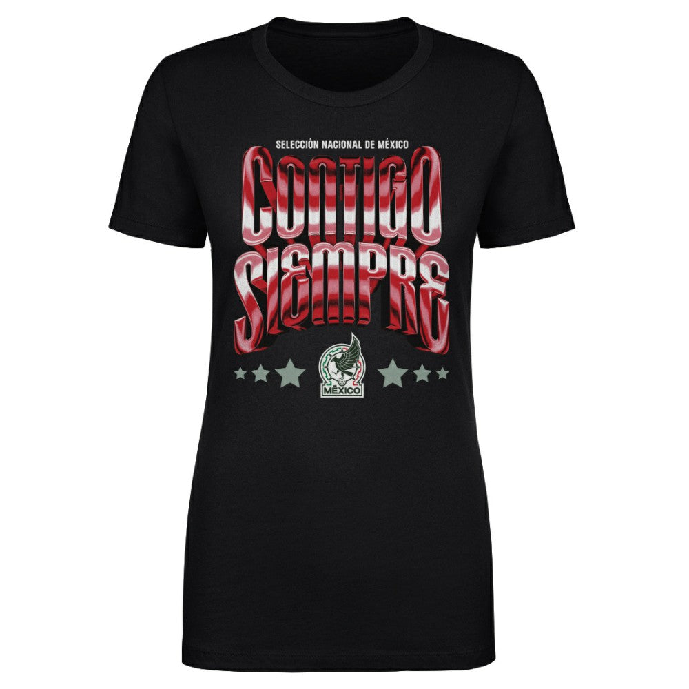 Mexico National Team 500 Level Women's Contigo Siempre Vintage T-Shirt - Black outlet