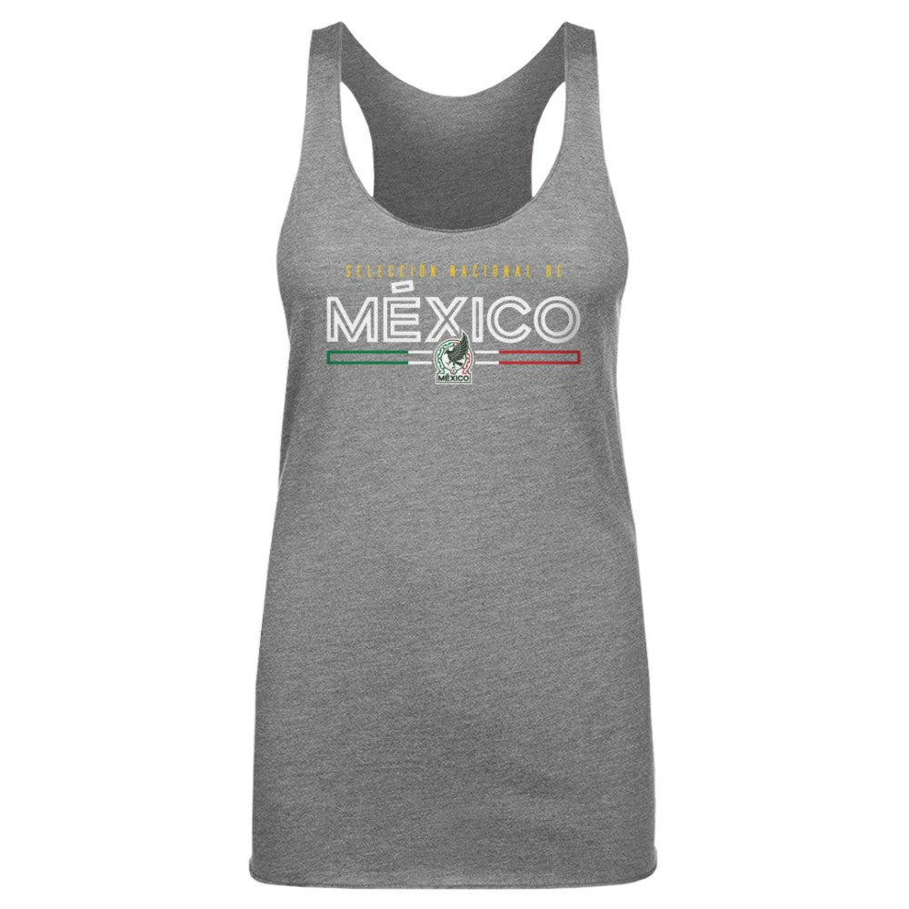 Mexico National Team 500 Level Women's Inline Tri-Blend Racerback Tank Top for sale - Gray