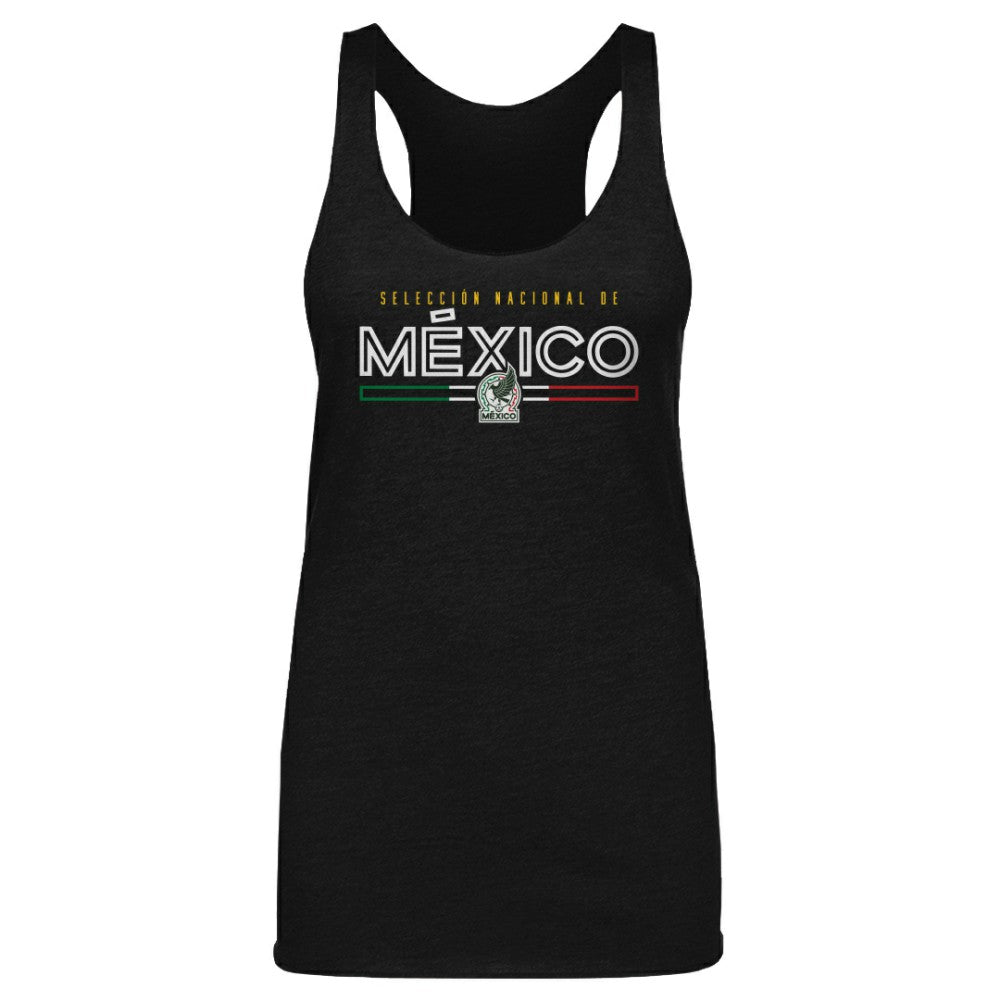 Mexico National Team 500 Level Women's Inline Tri-Blend Racerback Tank Top for sale - Black