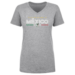 Mexico National Team 500 Level Women's Inline V-Neck T-Shirt - Heather Gray for sale