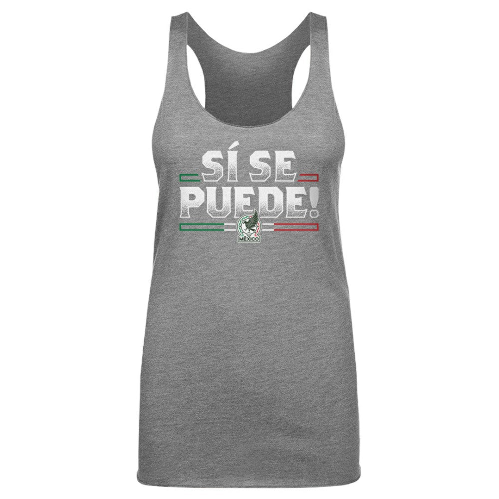 Mexico National Team 500 Level Women's Si Se Puede Tri-Blend Racerback Tank Top for sale - Gray