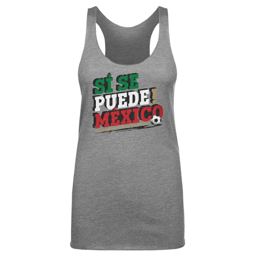 Mexico National Team 500 Level Women's Si Se Puede Tri-Blend Racerback Tank Top for sale - Gray