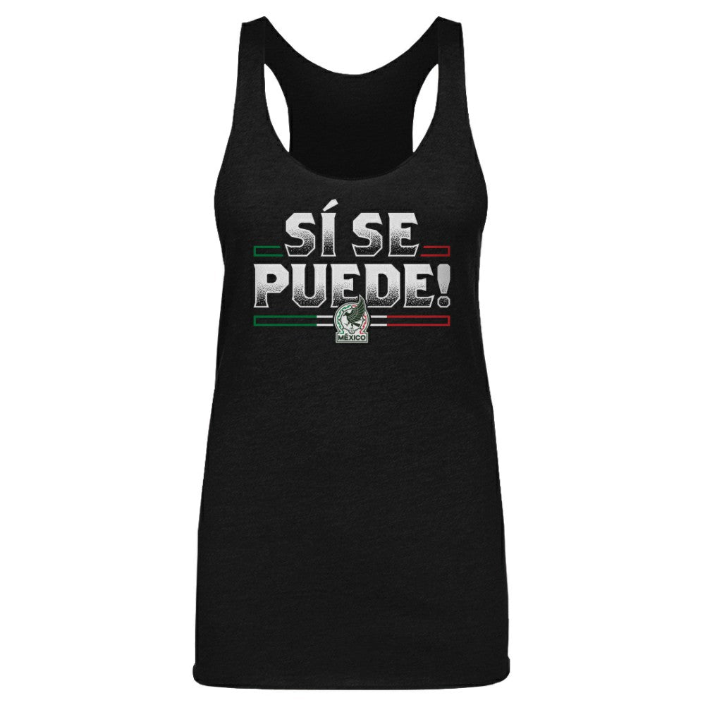 Mexico National Team 500 Level Women's Si Se Puede Tri-Blend Racerback Tank Top for sale - Black