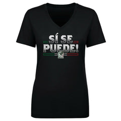 Mexico National Team 500 Level Women's Si Se Puede V-Neck T-Shirt - Black sale