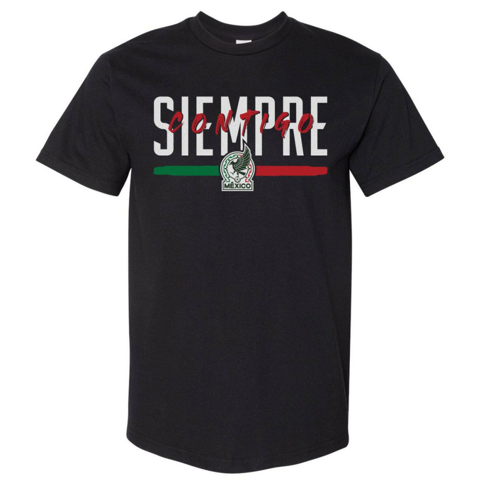 Mexico National Team 500 Level Siempre Contigo Heavyweight T-Shirt for sale - Black