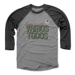 Mexico National Team 500 Level Vamos Todos Inline Bold 3/4-Sleeve Tri-Blend Baseball T-Shirt - Heather Gray/Black sale