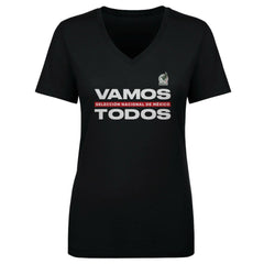 Mexico National Team 500 Level Women's Vamos Todos V-Neck T-Shirt for sale - Black