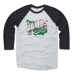Mexico National Team 500 Level Vamos Todos 3/4-Sleeve Tri-Blend Baseball T-Shirt for sale - Black/White