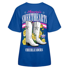 Dallas Cowboys Cheerleaders Women's Sweetheart Boots T-Shirt - Royal cheap