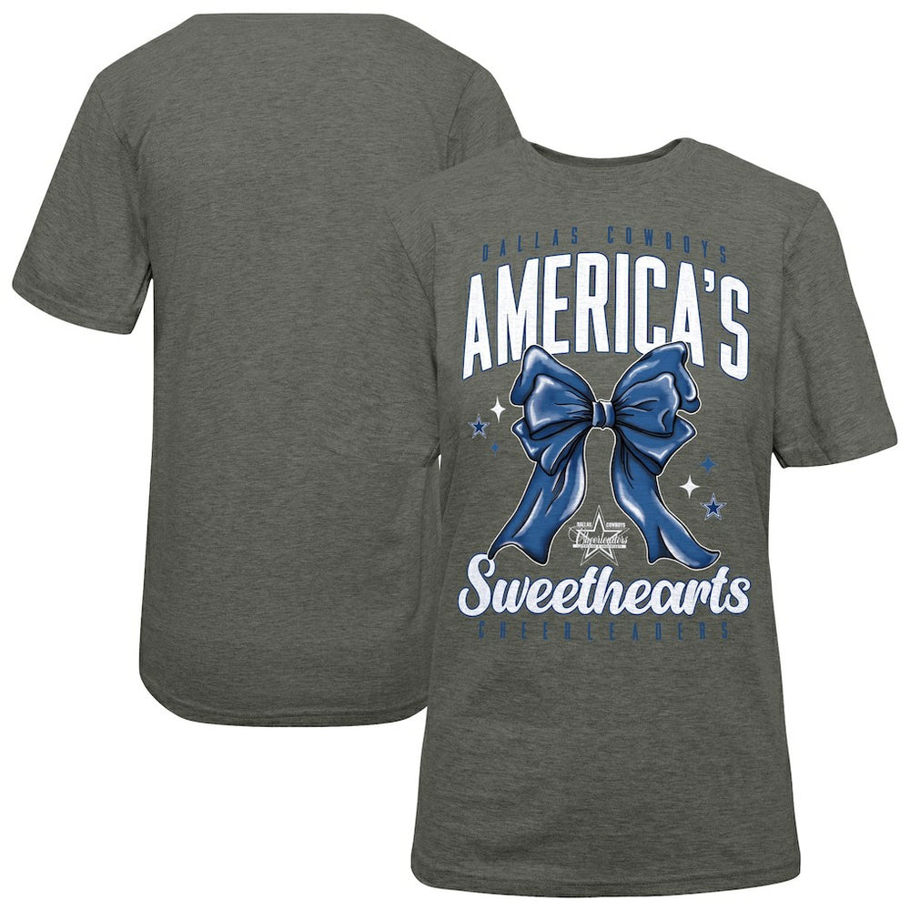 Dallas Cowboys Cheerleaders Women's Sweetheart Bow T-Shirt - Gray on sale