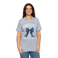 Dallas Cowboys Cheerleaders Women's Sweetheart Bow T-Shirt - Gray on sale