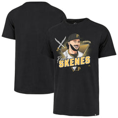 Paul Skenes Pittsburgh Pirates Player Caricature Franklin T-Shirt Black