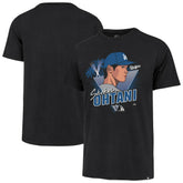 Shohei Ohtani Los Angeles Dodgers Player Caricature Franklin T-Shirt Black