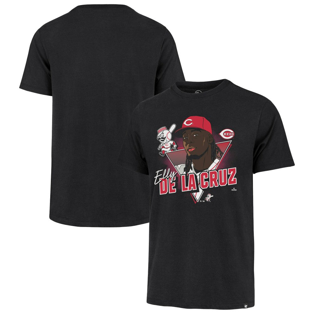 Elly De La Cruz Cincinnati Reds Player Caricature Franklin T-Shirt Black