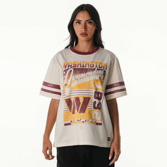 Washington Commanders The Wild Collective Women's Vintage Drop Shoulder Oversized Boyfriend T-Shirt - Cream on sale