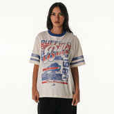 Buffalo Bills The Wild Collective Women's Vintage Drop Shoulder Oversized Boyfriend T-Shirt - Cream outlet