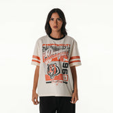 Cincinnati Bengals The Wild Collective Women's Vintage Drop Shoulder Oversized Boyfriend T-Shirt - Cream for sale