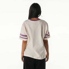 Minnesota Vikings The Wild Collective Women's Vintage Drop Shoulder Oversized Boyfriend T-Shirt - Cream discount