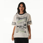 Seattle Seahawks The Wild Collective Women's Vintage Drop Shoulder Oversized Boyfriend T-Shirt - Cream cheap