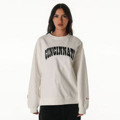 Cincinnati Bengals The Wild Collective Women's Rock Crystal Oversized Crewneck Sweatshirt - White outlet