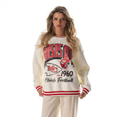 Kansas City Chiefs The Wild Collective Women's Oversized Vintage French Terry Sweatshirt - Cream outlet