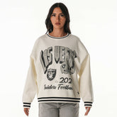 Las Vegas Raiders The Wild Collective Women's Oversized Vintage French Terry Sweatshirt - Cream outlet