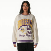Minnesota Vikings The Wild Collective Women's Oversized Vintage French Terry Sweatshirt - Cream outlet