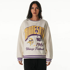Minnesota Vikings The Wild Collective Women's Oversized Vintage French Terry Sweatshirt - Cream outlet