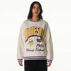 Minnesota Vikings The Wild Collective Women's Oversized Vintage French Terry Sweatshirt - Cream outlet