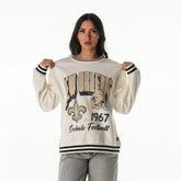 New Orleans Saints The Wild Collective Women's Oversized Vintage French Terry Sweatshirt - Cream discount