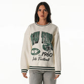 New York Jets The Wild Collective Women's Oversized Vintage French Terry Sweatshirt - Cream outlet