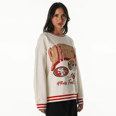 San Francisco 49ers The Wild Collective Women's Oversized Vintage French Terry Sweatshirt - Cream on sale