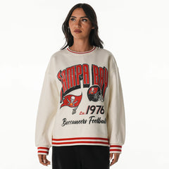 Tampa Bay Buccaneers The Wild Collective Women's Oversized Vintage French Terry Sweatshirt - Cream discount