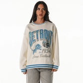 Detroit Lions The Wild Collective Women's Oversized Vintage French Terry Sweatshirt - Cream sale